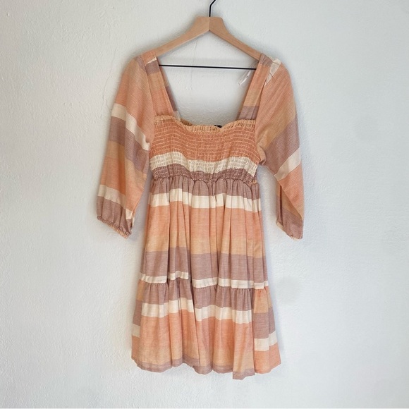 Lulus Dresses & Skirts - Lulu's Orange and Cream Textured Dress‎